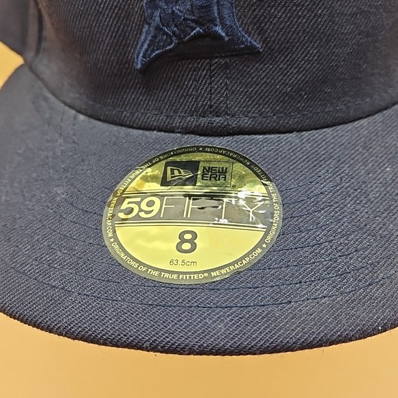 Florida Marlins Hat Cap New Era Fitted Size 8 All Black MLB Baseball 59Fifty - Picture 4 of 9